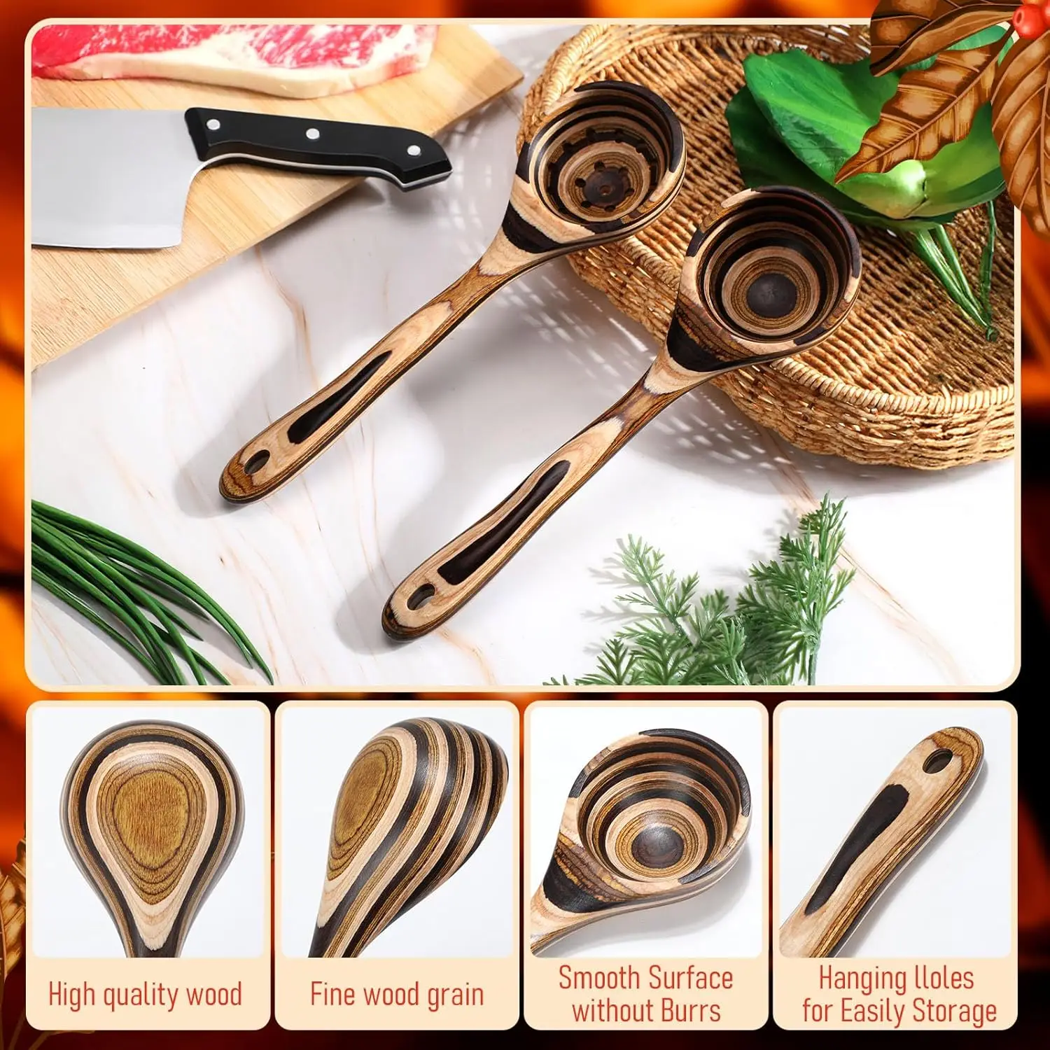 9-Piece Pakkawood Kitchen Utensil Set 3