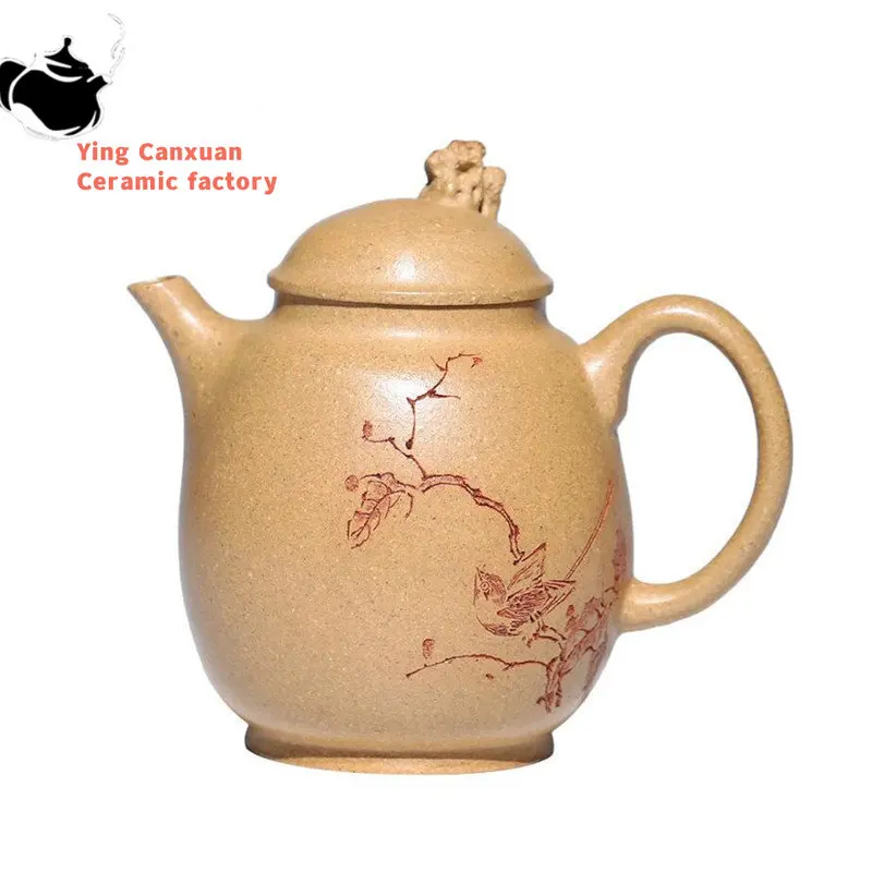 

Chinese Yixing Purple Clay Teapots Handmade Tea Pot Raw Ore Section Mud Beauty Kettle High-end Zisha Tea Set Collection 130ml