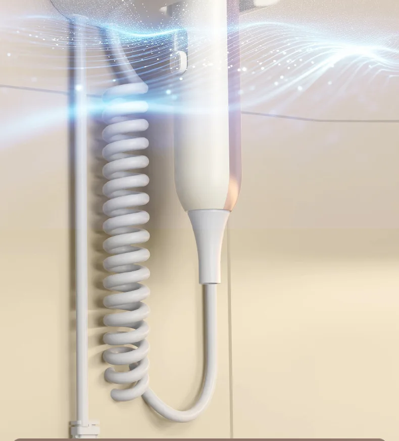 Blue Light Negative Ion Wall Mounted Hair Dryer 1800W High-Power Non-Punching fo