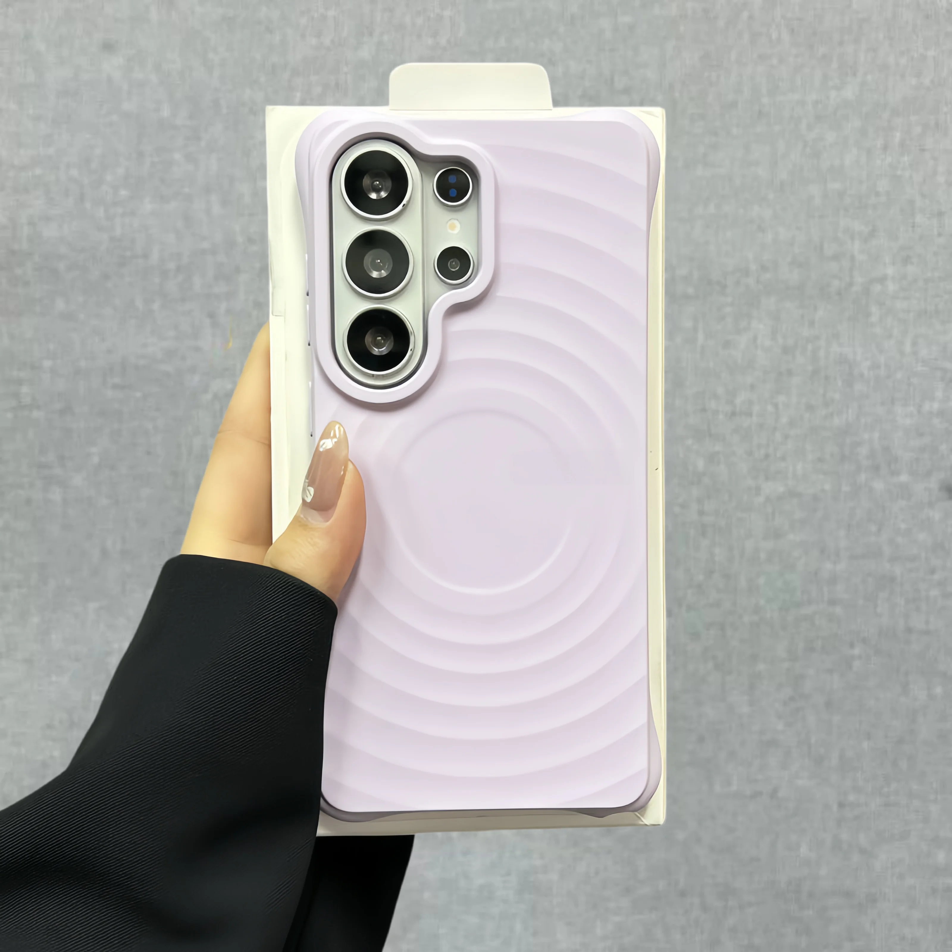 Soft Water Ripple Silicone Magnetic Case with Wireless Charging Compatibility