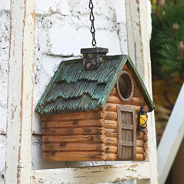 Nid d'oiseau extérieur en bois, cabane à oiseaux, maison de colibri,  dédouanement de accent d'oiseau sauvage, décor de nichoir de jardin,  artisanat à la maison, décor naturel - AliExpress