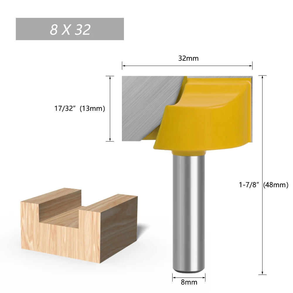 AURWOF 8mm Schaft Boden Fräser Schlitzen Cutter Gravur Maschine Boden Reinigung Router Bit Set Für Holzbearbeitung C 0800617 – Detail 7