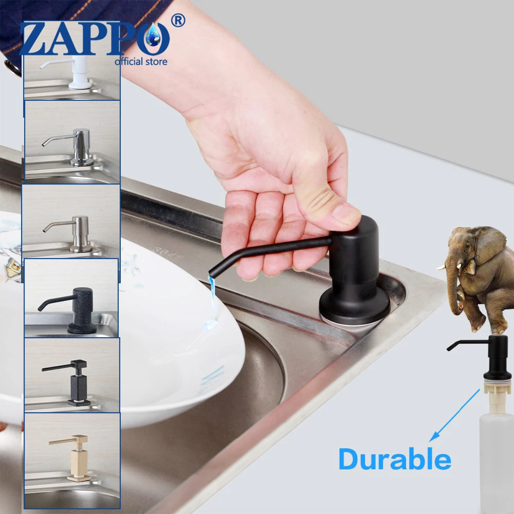 ZAPPO อ่างล้างจานเครื่องจ่ายสบู่เหลวขวดสบู่เหลวสําหรับห้องครัวห้องน้ําผงซักฟอก Liquid Hand Wash Soap Dispenser ปั๊ม 1