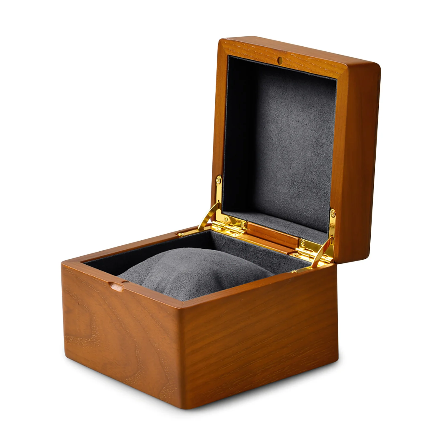 Elegant Wooden Watch Storage Box with Pillow Bag - Portable Timepiece Display Case