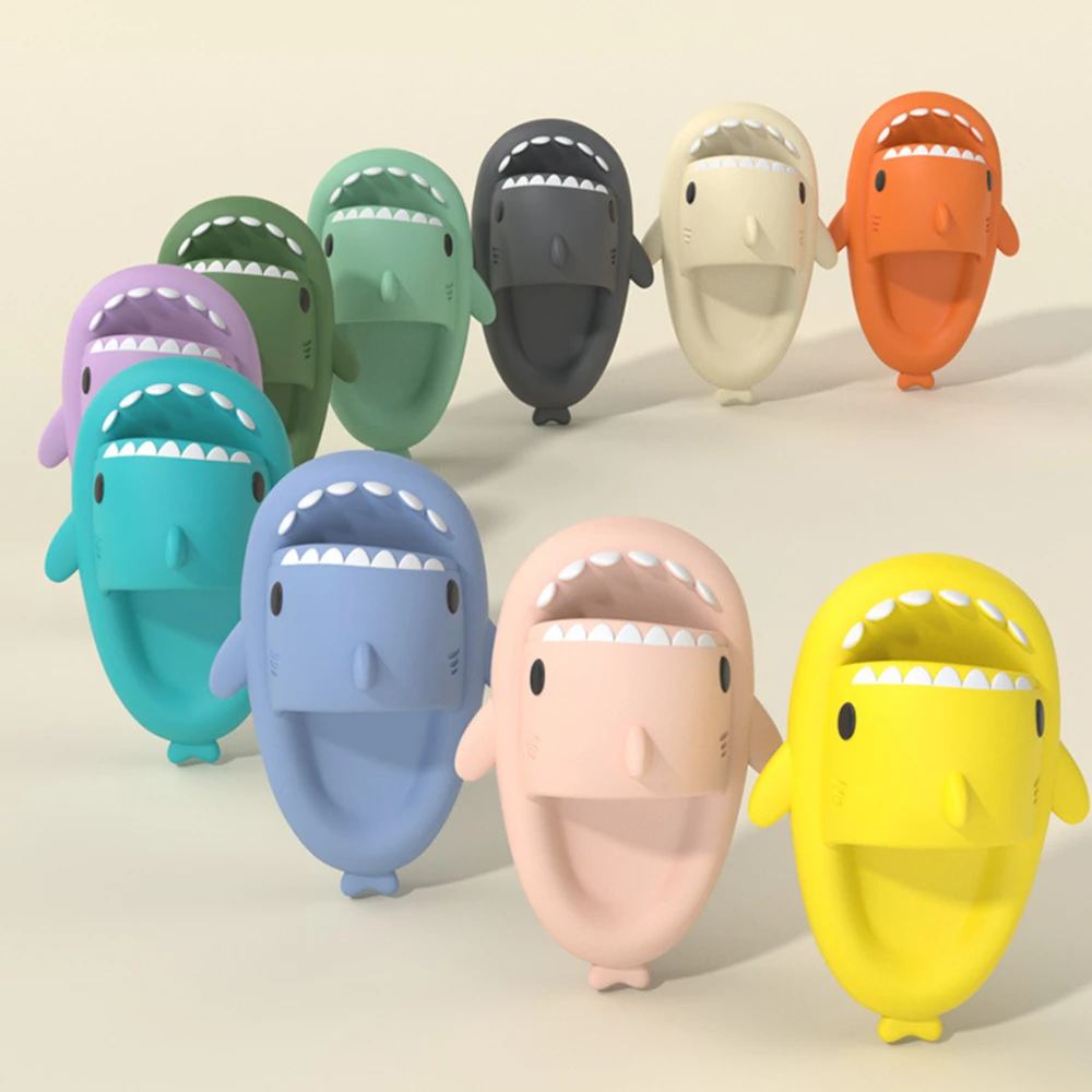 Zapatillas de verano con forma de tiburón para mujer y niño, chanclas antideslizantes con fondo de con animados, para nuevas|Zapatillas| - AliExpress