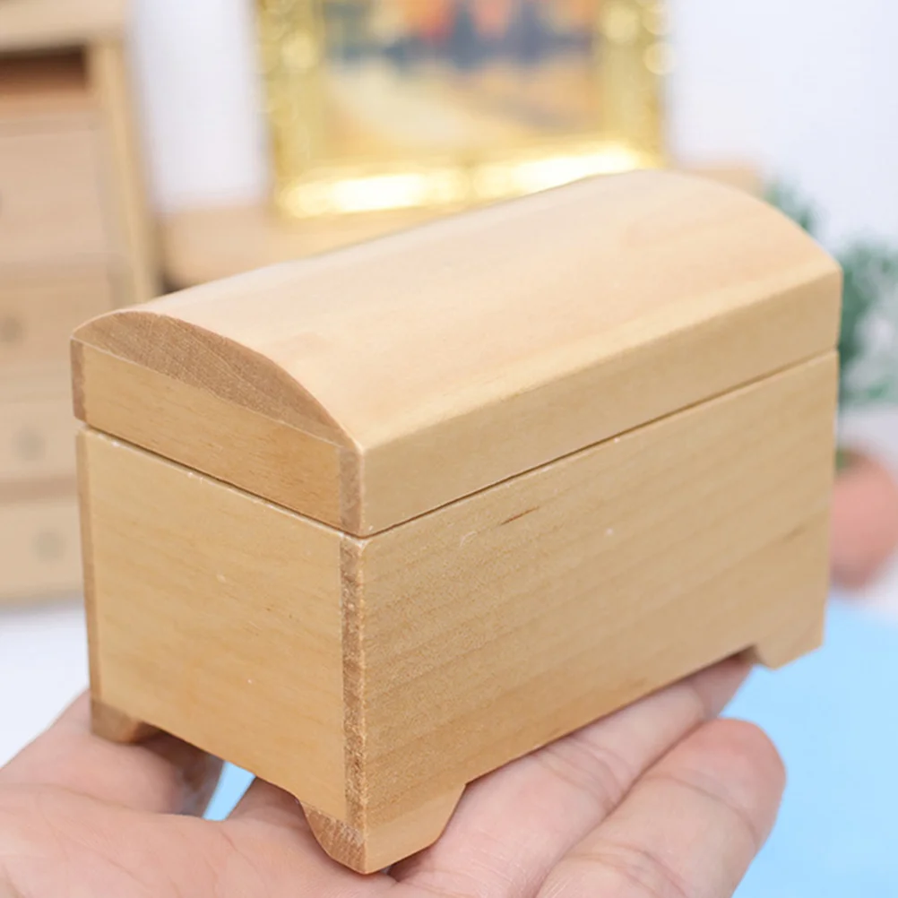 

Mini Box House Miniature Baskets Toy Storage Case Ornament Pretend Play Things Micro-scene Accessories Decor Models