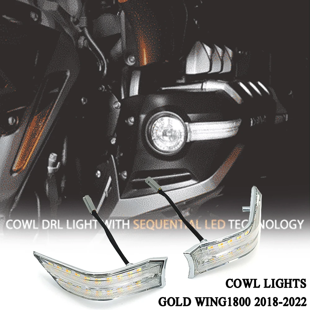 

NEW For Honda GOLD WING GL1800 GL 1800 2018-2022 2021 Motorcycle Fog Light Side Auxiliary LED Turn Signals Decorative Cowl Light