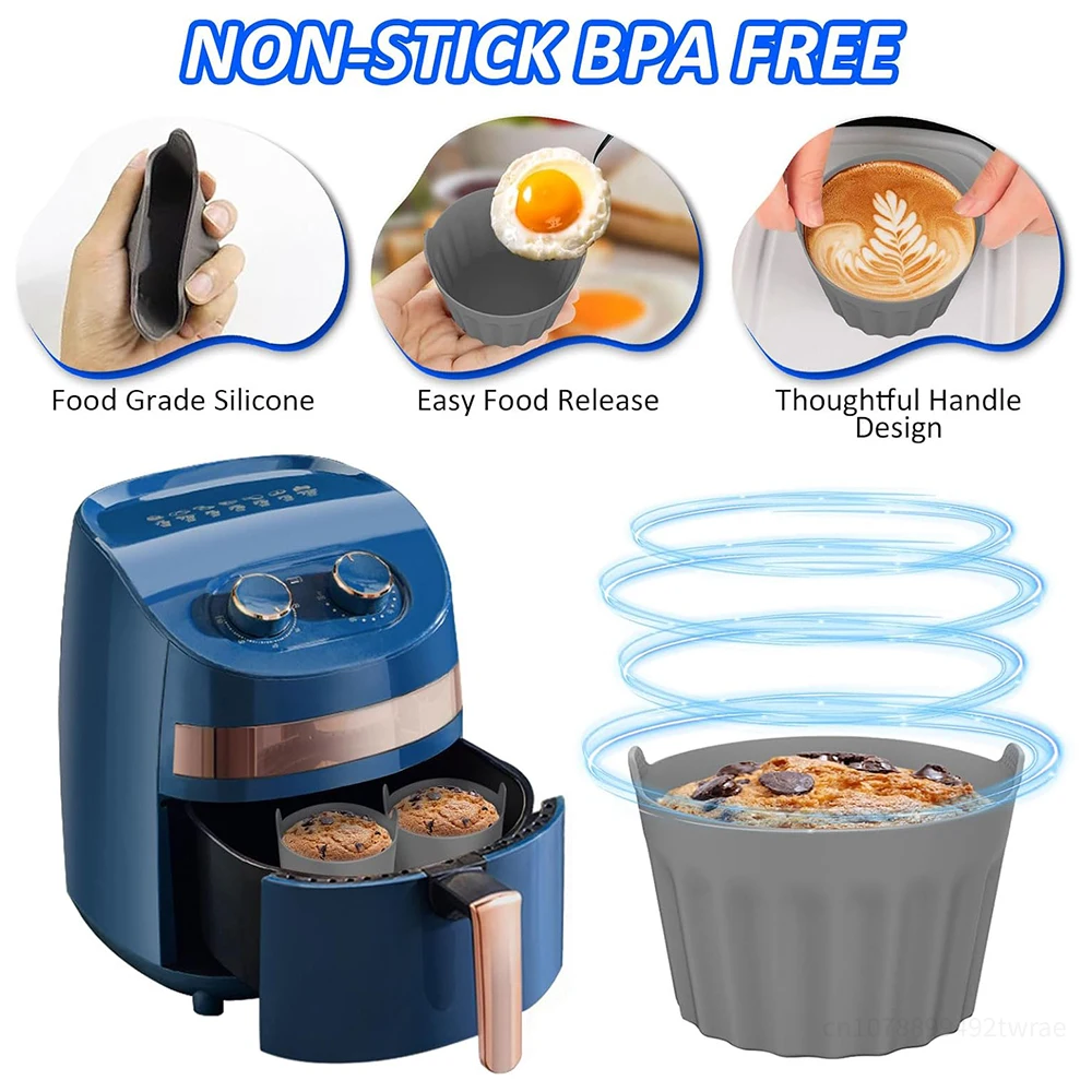 Air Fryer Accessories 3 6 9Pcs Silicone Egg Mould Poacher Cups Cake Mould Muffin Trays Cases Bakeware Tools