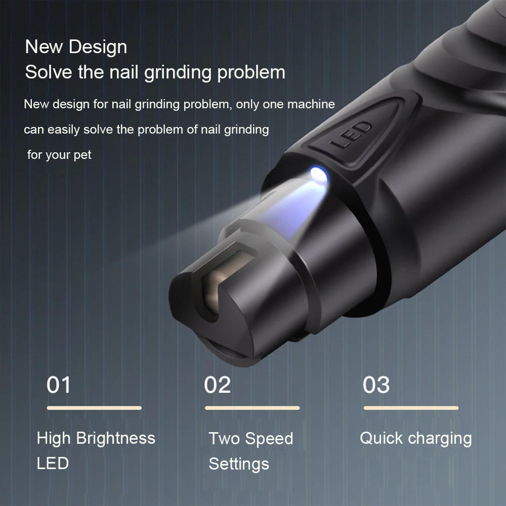 Electric Pet Dog Nail Grinders, Cat Paws, Nail Grooming Trimmer Tools  Rechargeable USB Charging 3