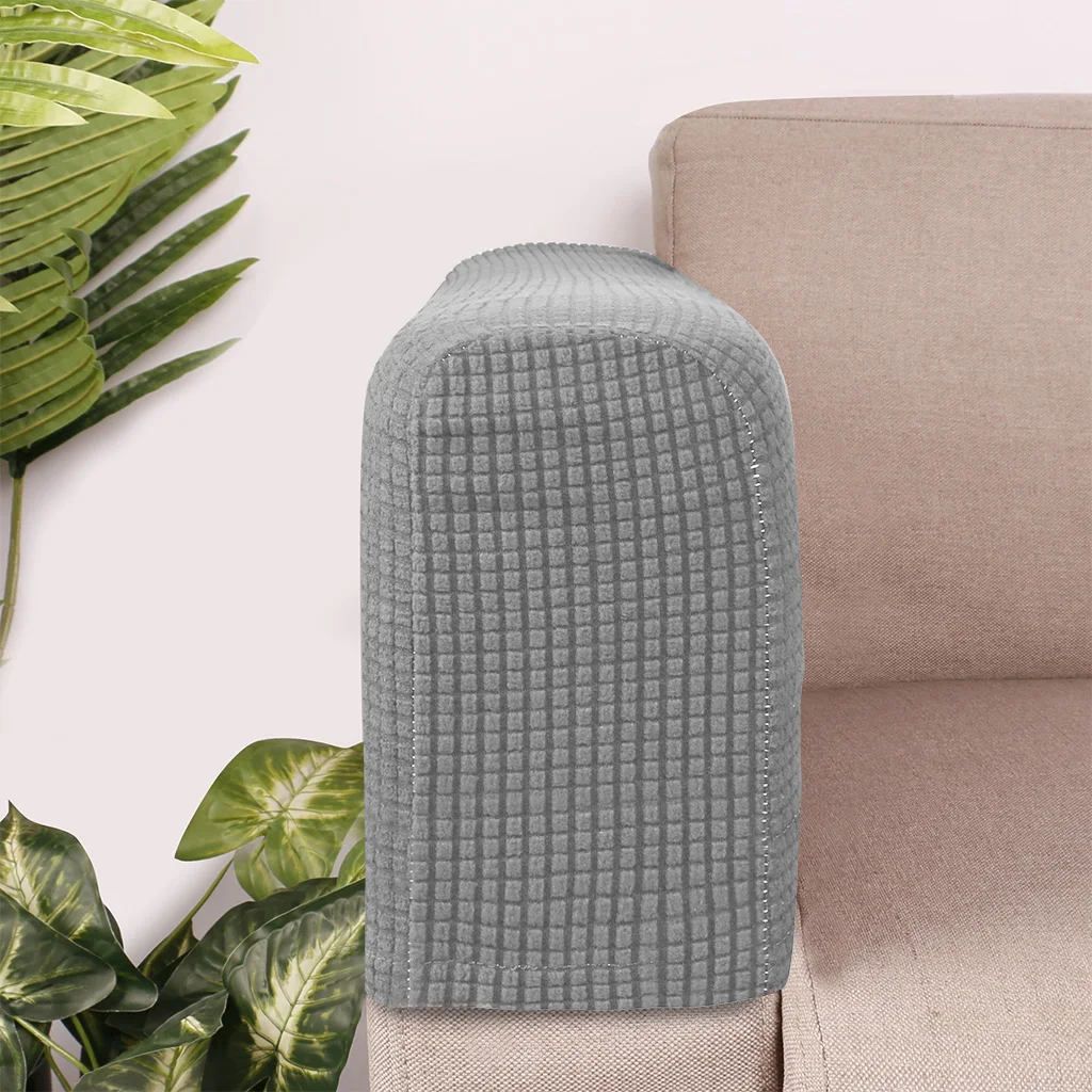 2pcs/set Shake fleece solid color elastic dustproof sofa armrest glove decoration 6