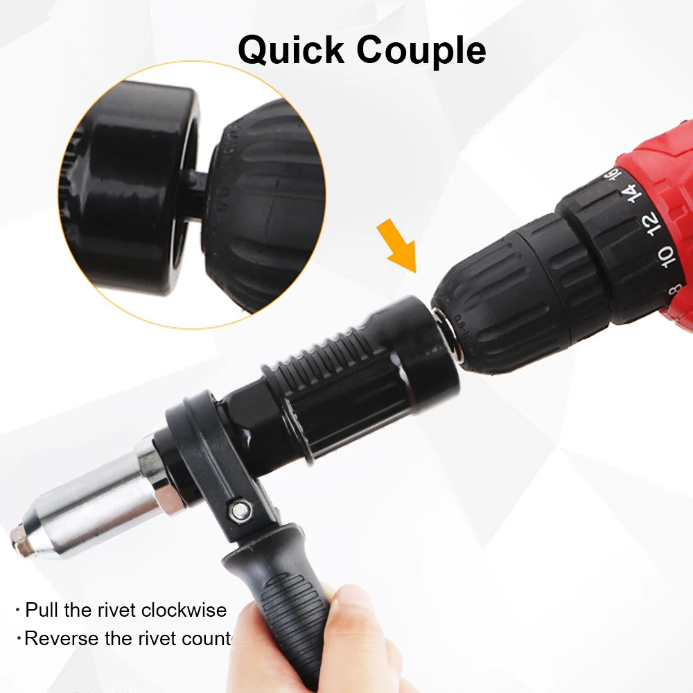 Riveting Nut Gun Adapter Universal With Replaceable Nut Bit Nail Set 2.4mm-4.8mm 3pcs/set Electric Rivet Gun Connector rivet gun rivet gun set rivet gun part