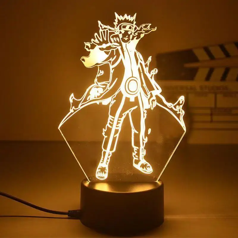 Anime Naruto 3D Night Lamp Toys LED Night Light Figure Uzumaki Kakashi Table Lamp 