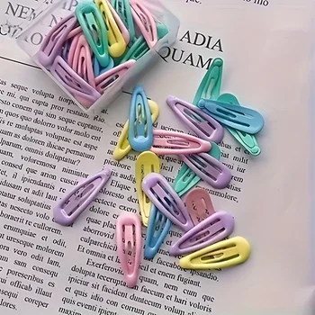 20/40/60pcs Colorful Plastic Hair Clips  Daily Use Bangs Clips, Cute And Minimalist Design, Solid Color Printing (Colors Random)