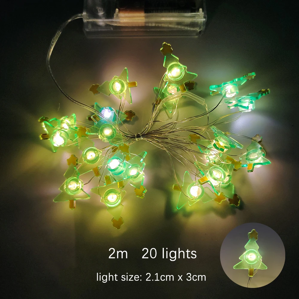 Christmas Lights String Santa Claus Elk Snowflake Lights for Christmas Tree Xmax Ornament 2025 New Year Party Supplies