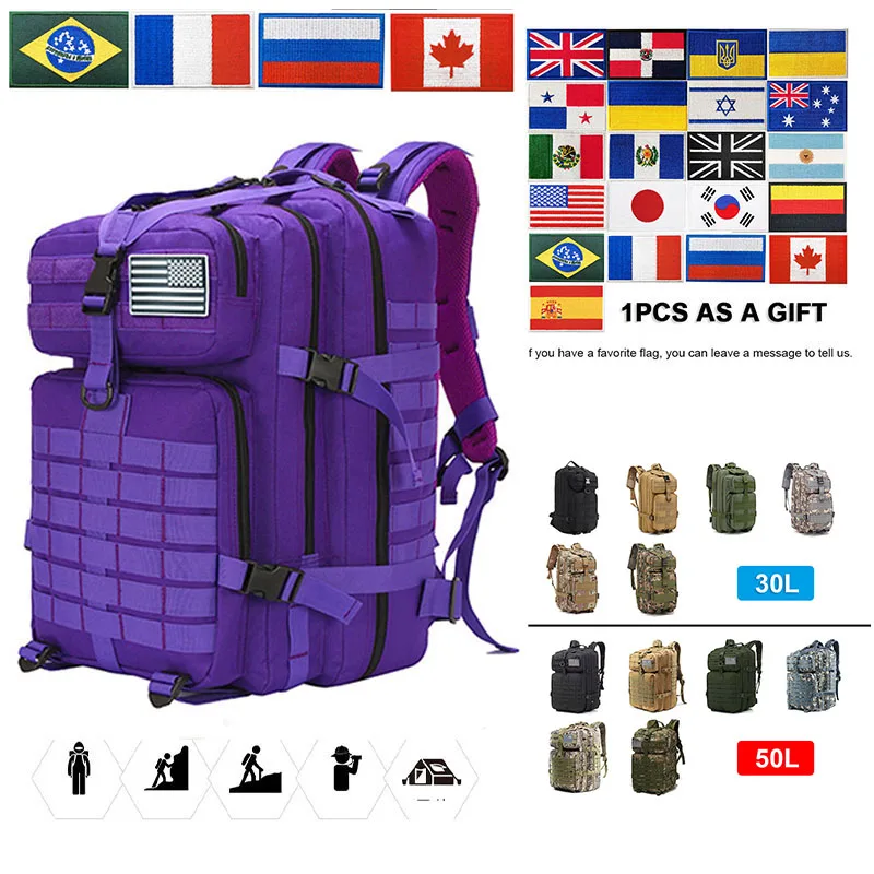 

OULYLAN 50L/30L Outdoor Hiking Backpacks Bag Tactical Backpack Outdoor Softback Fishing Rucksack Hiking Camping Hunting Bags