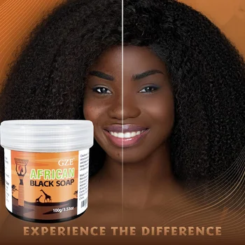 GZE African Black Soap 3-in-1 Face, Hair, and Body Cleanser - Deeply Cleanses and Moisturizes Skin and Hair, Natural Ingredients 5