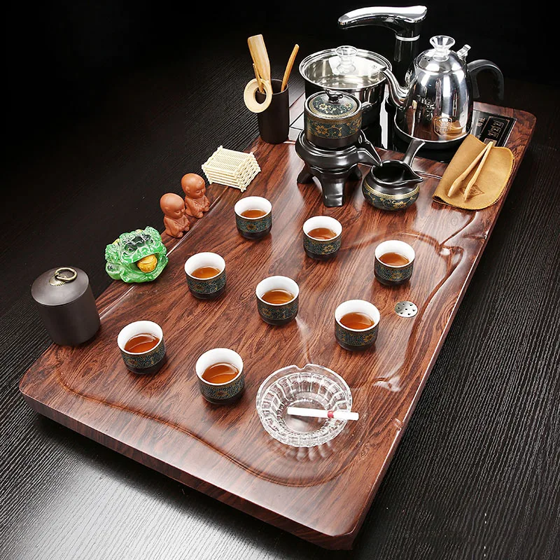

Afternoon Lazy Tea Set Chinese Ceremony Kung Fu Luxury Cup Tea Set Strainer Service Vintage Wooden Te Matcha Kit Home Products