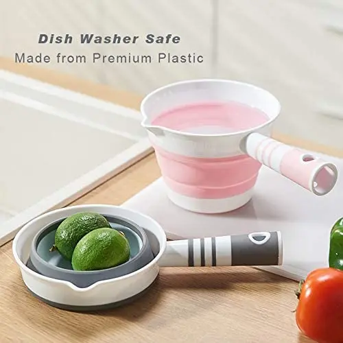 Fold-able Water Ladle Collapsible Water Scoop Dipper Folding Bath Spoon Ladle Space Saving for Kitchen Bathroom