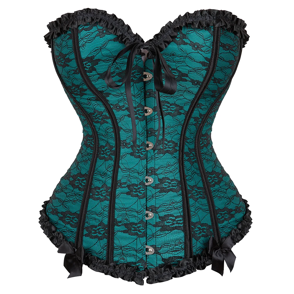 

Corset Top Women Sexy Vintage Floral Corset Burlesque Lace Up Boned Overbust Corsets and Bustiers Waist Cincher Plus Size XS-7XL