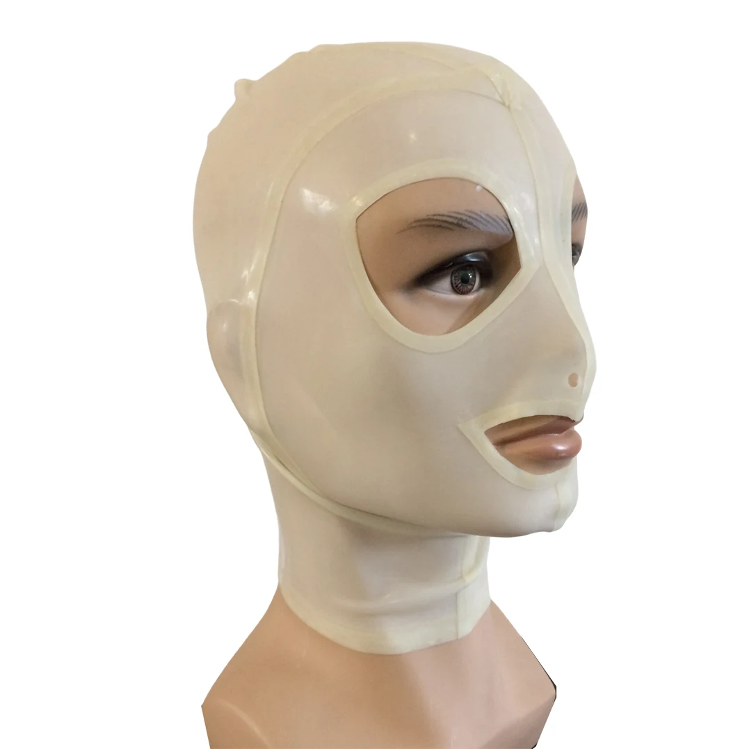 

Sexy Transparent Latex Gummi Hood Rubber Women Men Headpiece Mask Plus Size Custom Made Handmade Costumes RLM235