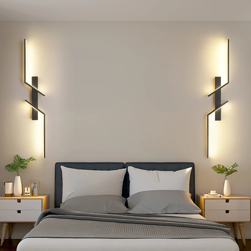 LED Wall Lamp Wall Light Long Bar Scone Home Decor Living Room Bedroom Minimalist Bedside Background Interior Lighting