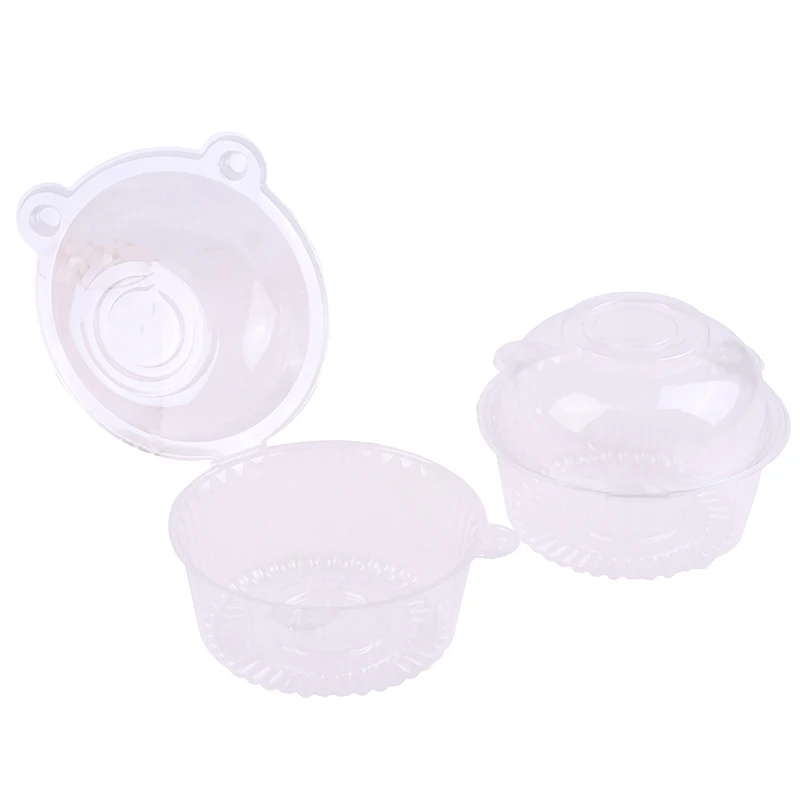 50 cup Plastic Transparent Cake Box Cute Kitten Head Cake Box Cat Ear Blister Packaging PVC Round West Point