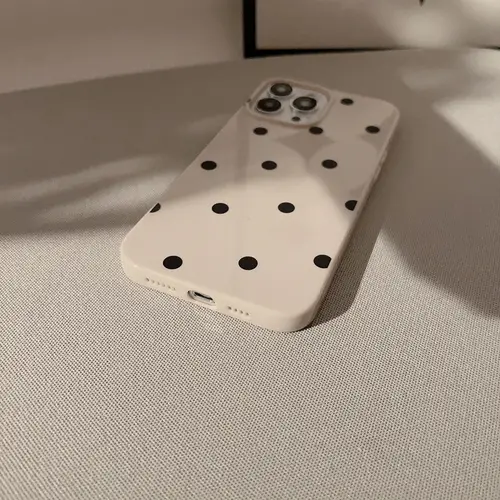 New Korean INS Polka Dot Print Khaki Soft Phone Case For iPhone 16 15 14 13 12 11 X XS XR Pro Max Plus Shockproof Bumper Cover - Image 6