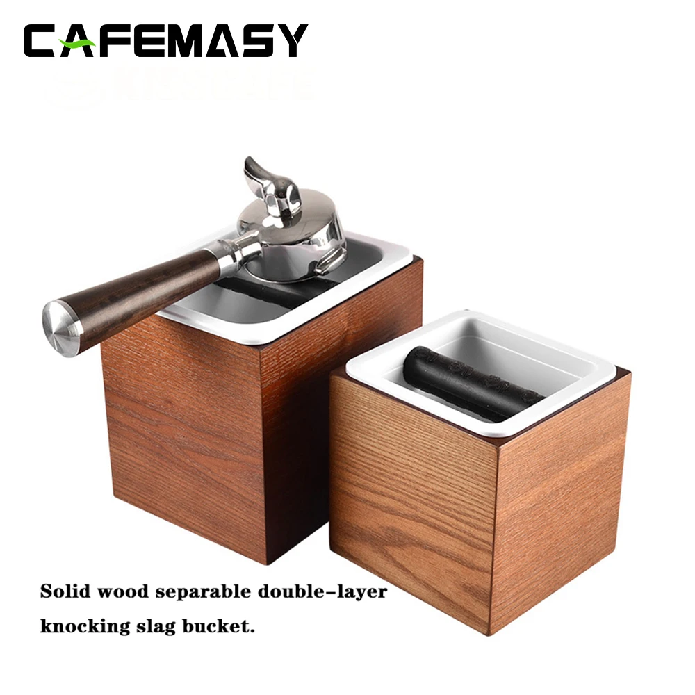 Koffie Klopkast Espressodik Bak Houten Koffiezetapparaat Afvalbak Met Verwijderbare Klopbar Mini Koffie Grind Bak Voor Koffie Maken Accessoires