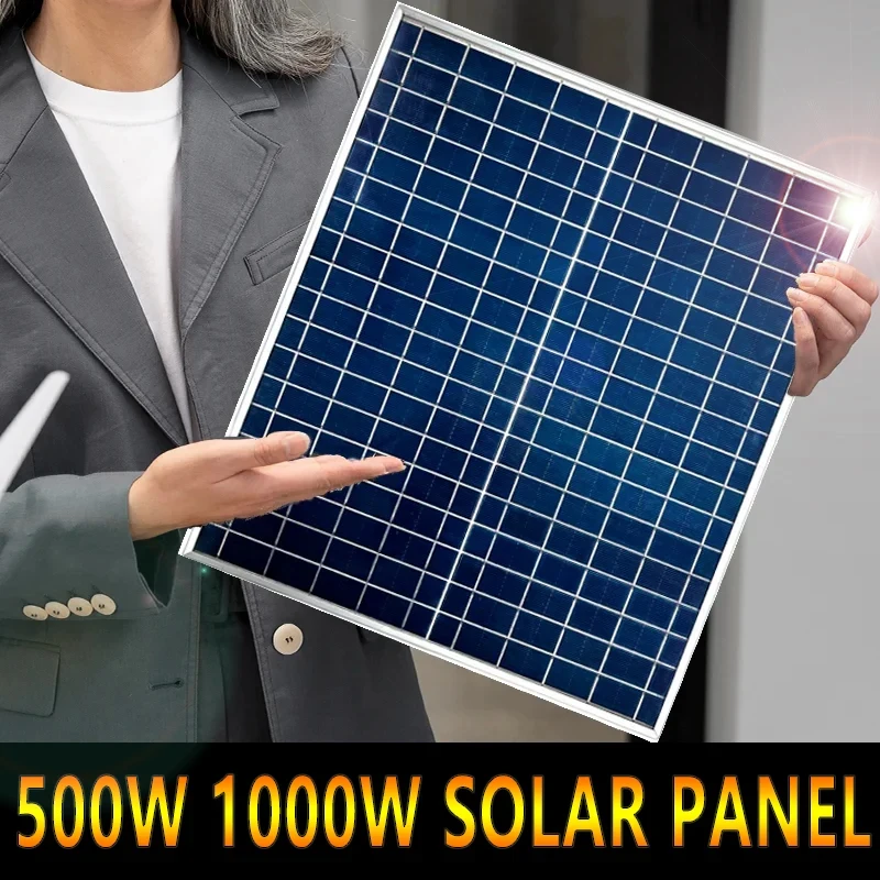 1000W 500W Pannello Solare 12V Pannello Solare Fotovoltaico Banca Di Energia Solare 100A Controller Set Per Ricarica Esterna, Famiglia/Campeggio