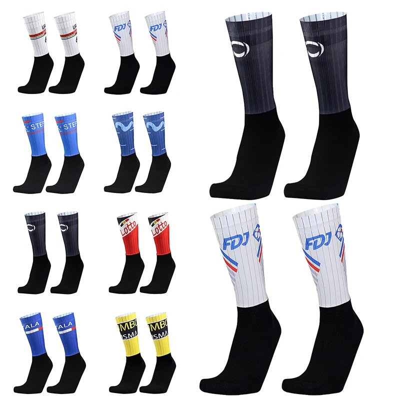 Aero Team Seamless Bike Anti Slip Road Ride Socks Outdoor Racing Cycling