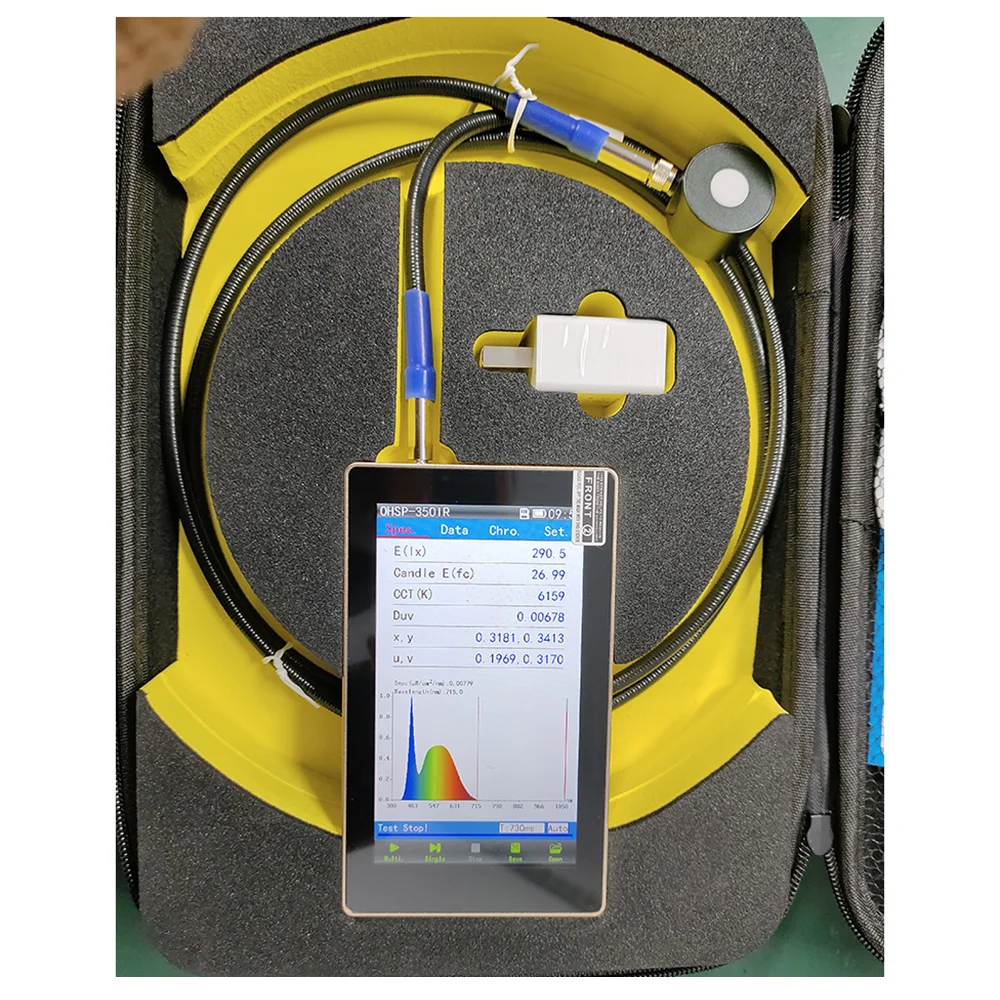 

OHSP350IR 380-1050nm LED Light Spectrum Meter Spectrometer Irradiance mW/cm2 with 1.5m Fiber Sensor