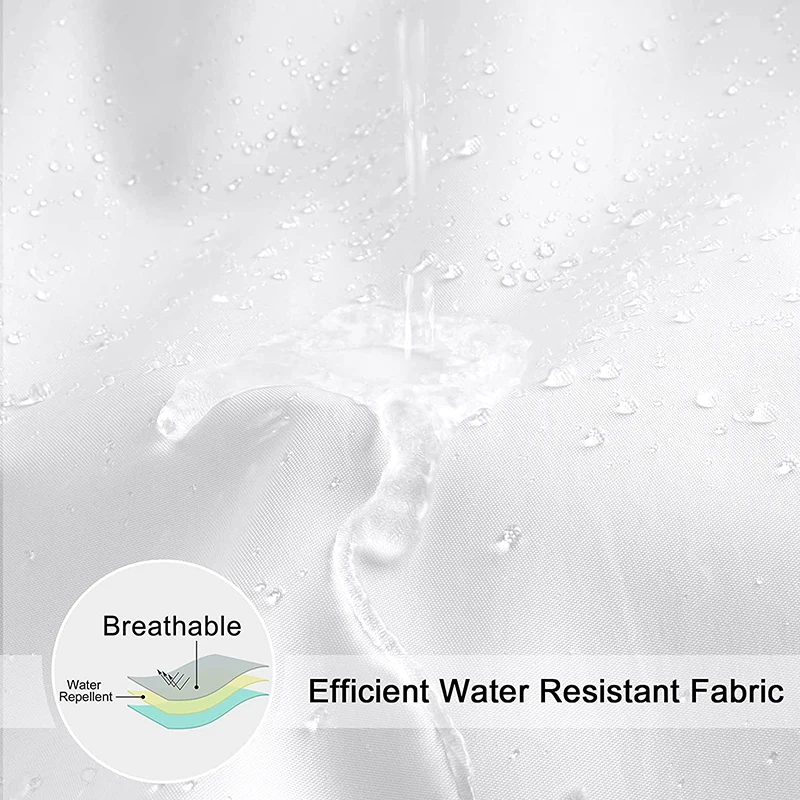 Shower Curtains White shower curtain 180 x 180 cm fabric shower lining waterproof and mildewproof 12 grommet holes