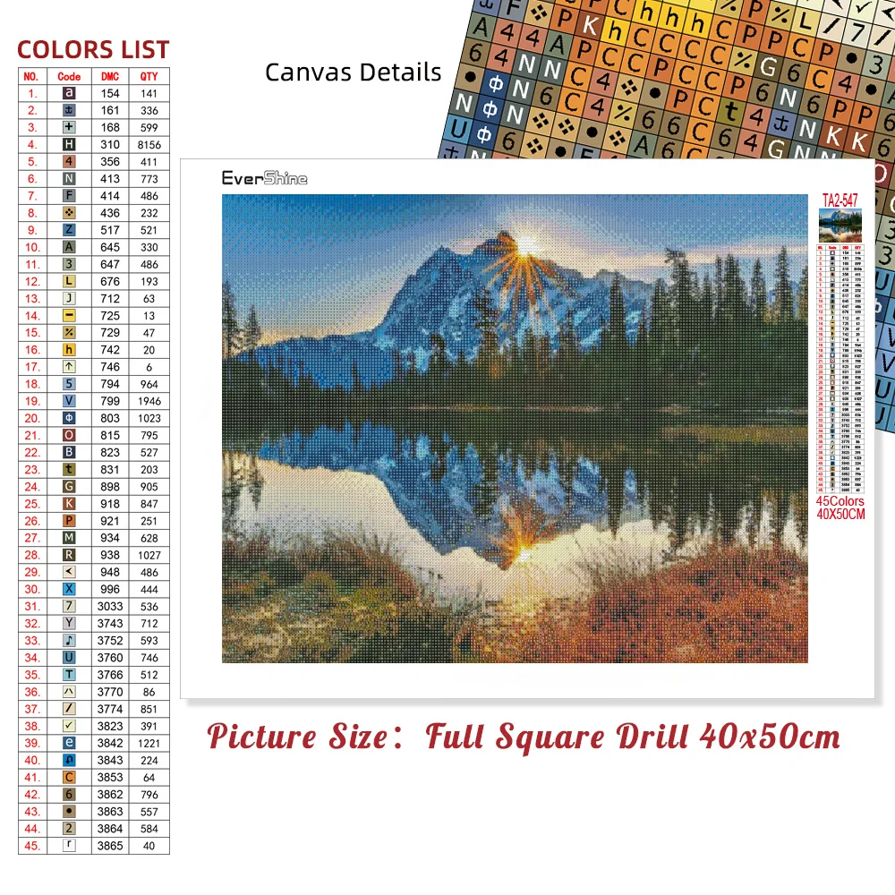 Diamond Painting DIY Mountain Cross Stitch Scenery Full Square Rhinestones Embroidery Mosaic Full Layout Home Decor 5D