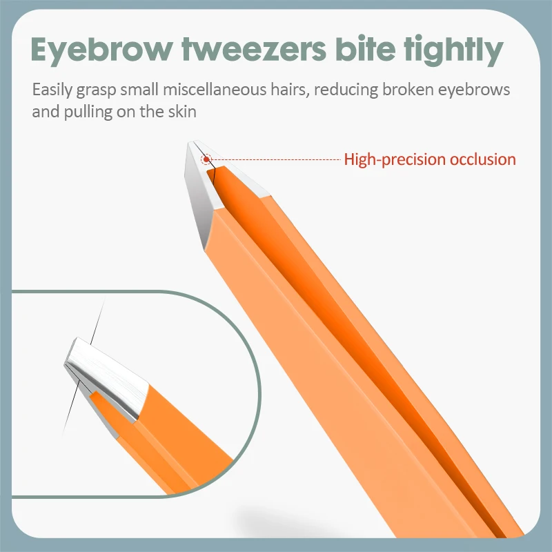 KK Eyebrow Tweezer Colorful Hair Beauty Fine Hairs Puller Stainless Steel Makeup Tools Slanted Eye Brow Clips Removal Tools Care 4