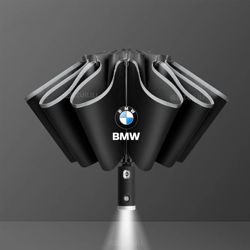 Car Led Light Automatic Folding Windproof Sunshade Umbrella For BMW X1 X3 X4 X5 E39 E46 E60 E70 E90 F10 F15 F20 F30 G20 G30 G05