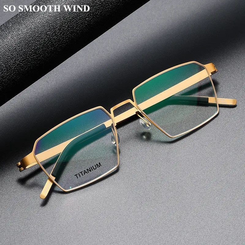 

Denmark Screwless Titanium Glasses Frame Men Women Myopia Optical Prescription Eyeglasses Ultralight Read Spectacle Eyewear 9628