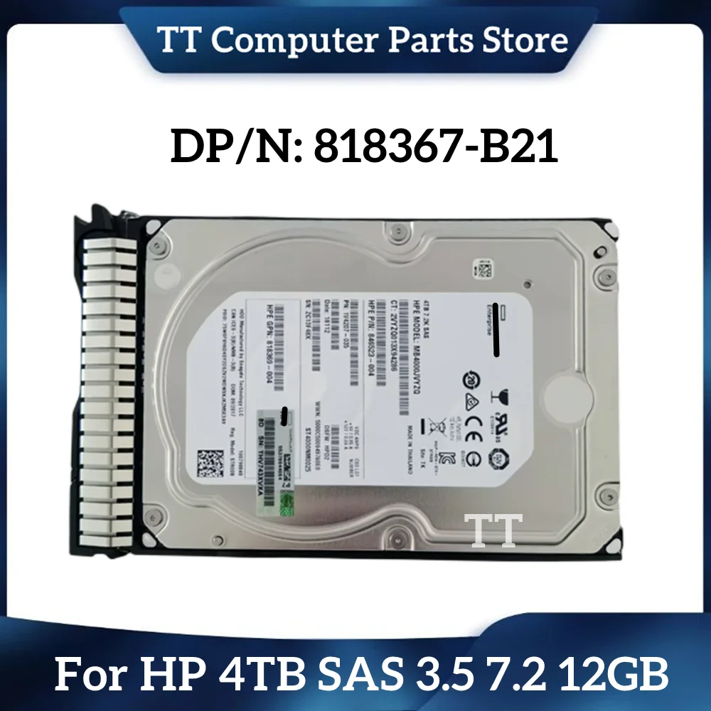 Tt Per Hp 818367-B21 819079-001 4Tb Sas 3.5 7.2 12Gb Server Hard Disk Ssd Fast Ship