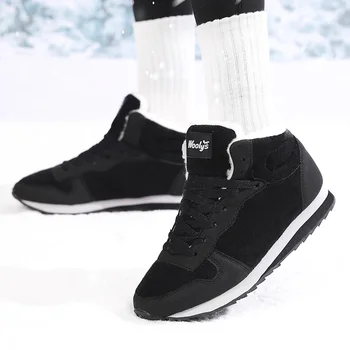 الشتاء النساء الأحذية عارضة الدافئة حذاء من الجلد أحذية رياضية 2025 الشتاء أفخم الفراء أحذية امرأة منصة مريحة الثلوج الأحذية 6