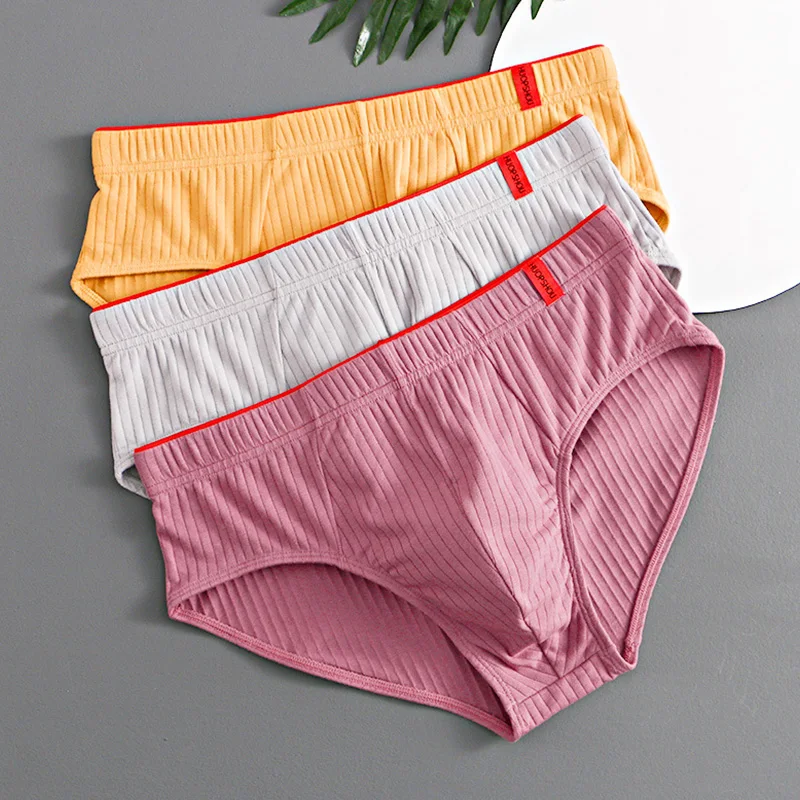 

Men's Cotton Briefs Striped Underpants Boxer Plus Size Shorts Soft Fashion Breathable Color Block Elastic Waistband Underwear