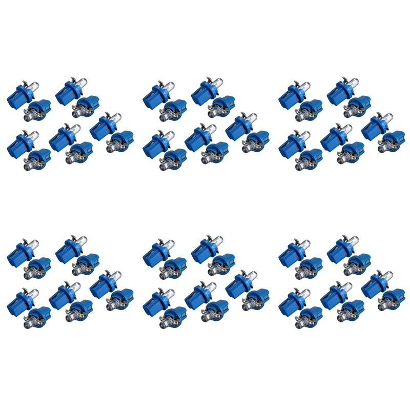 

60X LED BULB METER DASH B8-5D T5 Lamp With Holder BLUE TUNING Auto Car Light
