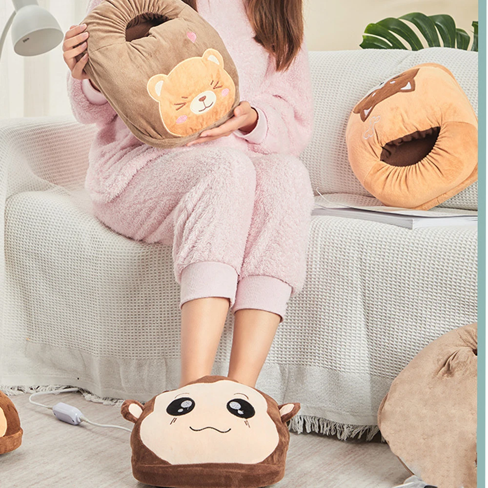 

220V Electric Foot Warmer Heat Blanket Multipurpose Winters Heated Pad Washable Plush Temperature Control Foot Insoles Cushion