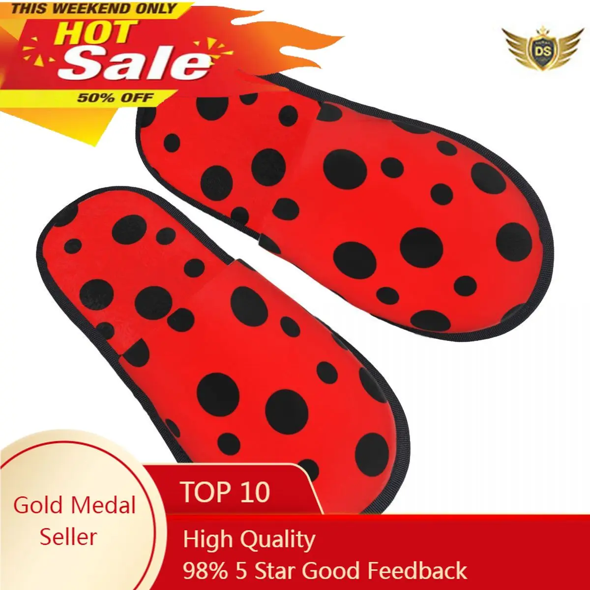 

Winter Slipper Woman Man Fashion Fluffy Warm Slippers Ladybird Bug Polka Dot House Slippers Funny Shoes