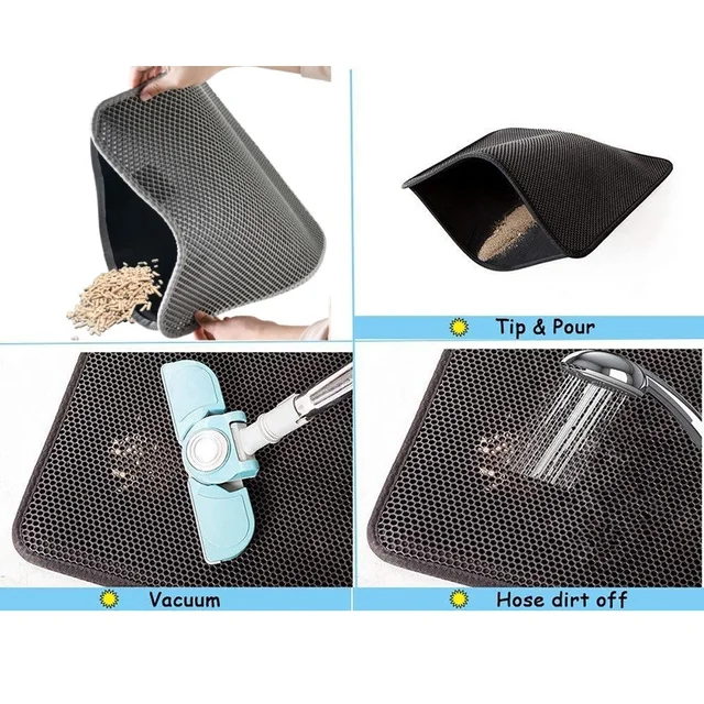 Non-slip Cat Litter Mat With Gift Waterproof Double Layer Pet Litter Box Mat Sand Cat Pad Bed Mat Clean Pad Cat Accessories 3