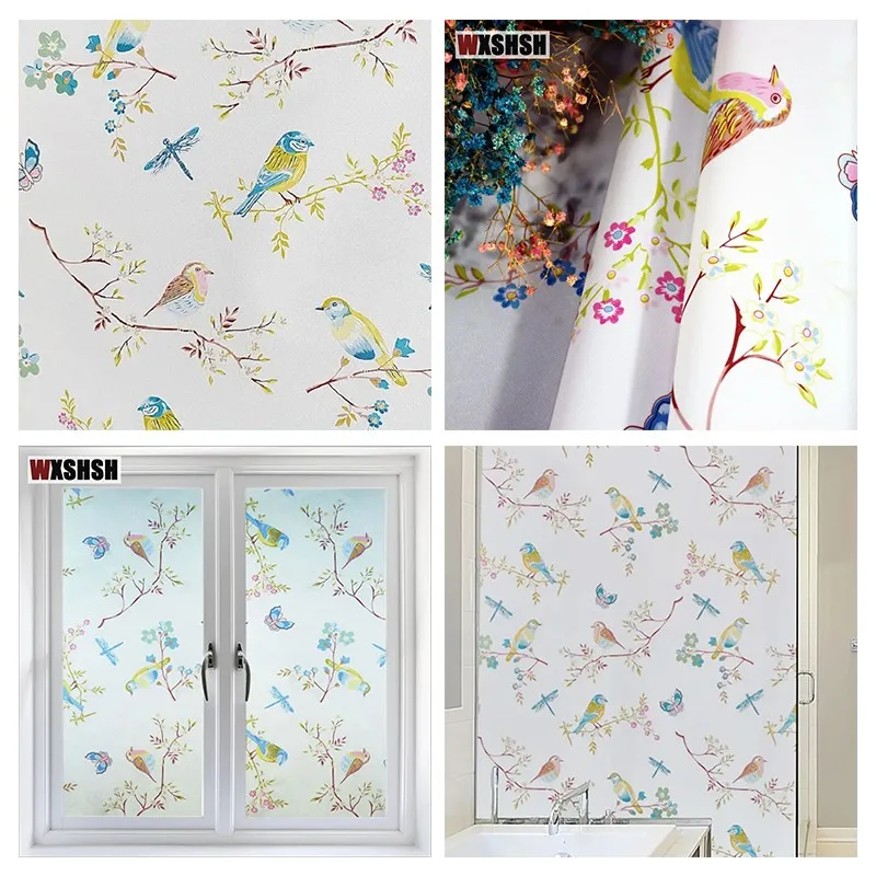 thumbnail image 1 of Película para ventanas Magnolia con adherencia estática, control de calor, protección de la privacidad, envío directo, película de vidrio extraíble reutilizable, decoración del hogar, 1 of 5