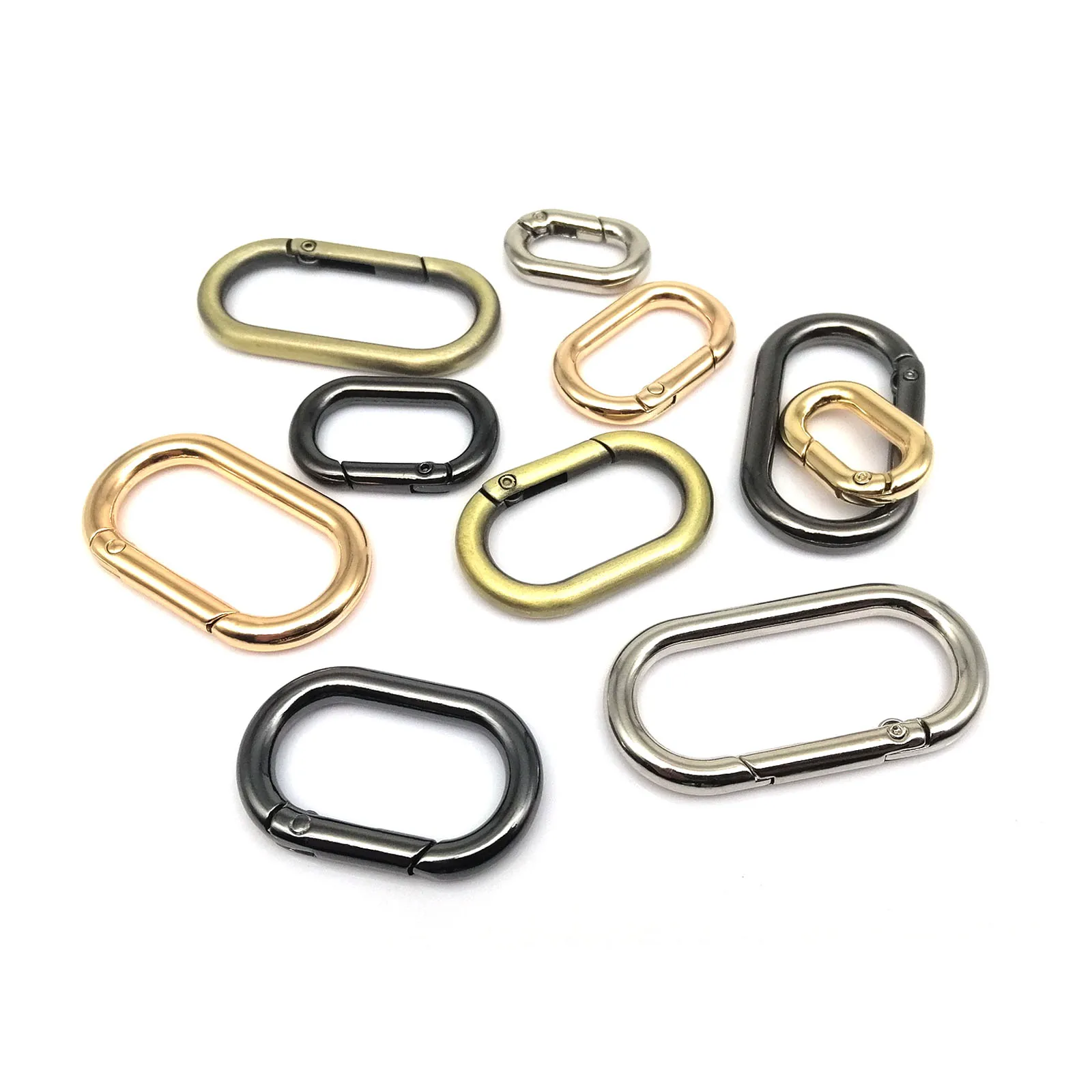 5 stücke Metall Oval Frühling O Ring Öffnende Leder Tasche Handtasche Gürtel Schnalle Karabiner Verbinden Schlüssel Hund Kette Snap verschluss Trigger – Detail 17