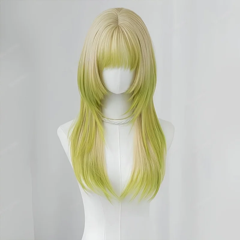 Ashely Wig Features A Gradient of Green Apple and A Jellyfish Hairstyle with A Layered Effect Headband Wig for Daily Use Cosplay