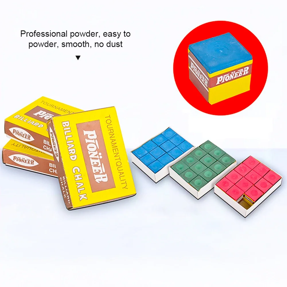 No-slip Cue Chalk New Pool Cue Tip Calcium Carbonate Billiard Chalks Indoor Sport Red/Blue/Green Snooker Accessory Billiard Cue