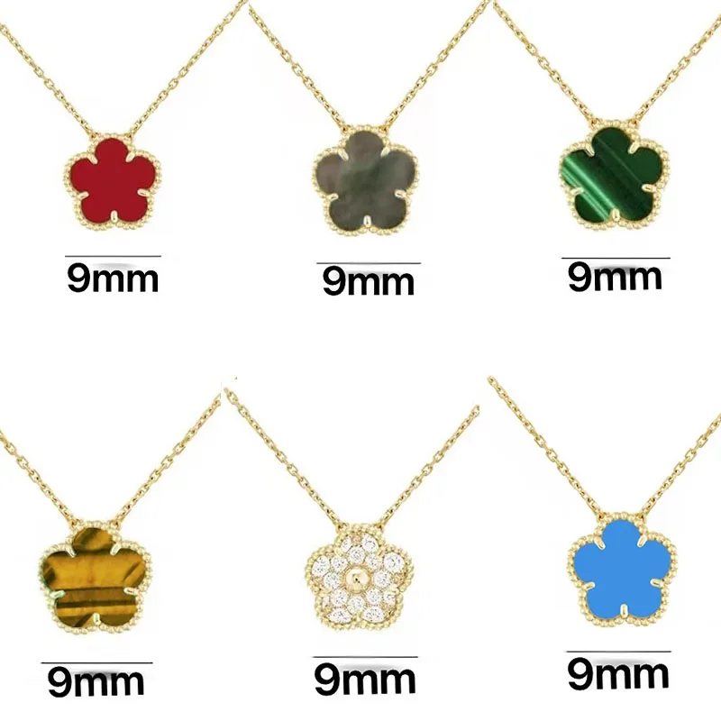

2024 Packaging Box Hot Selling Luxury Silver Plated Lucky Necklace Women's Classic Fashion Flower Pendant Boutique Jewelry