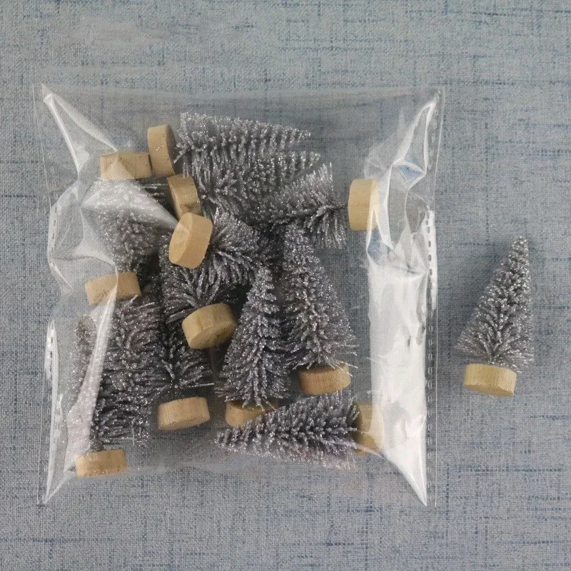Miniature Artificial Christmas Tree Mini Snow Frost Tree Pine Christmas DIY Party Decoration Craft Ornament 12Pcs christmas decorations