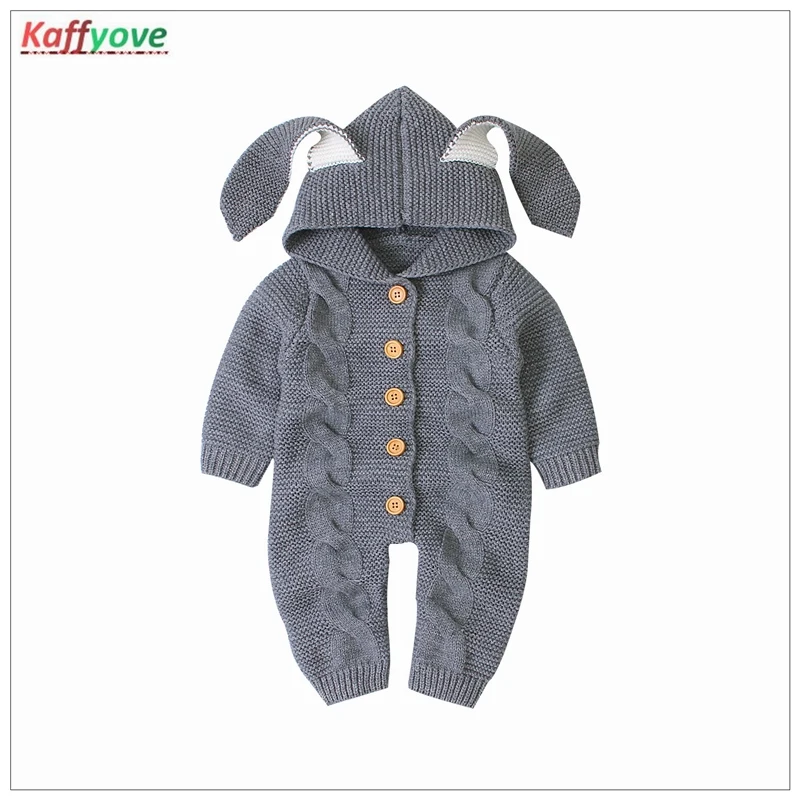 

Baby Romper Knitted Full Sleeve Hooded Boy Girl Warm Boy Girl Sweaters 0-24 Month Xmas Christmas Bebes Pajamas Overalls Jumpsuit